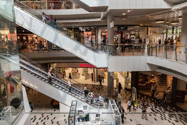 For a high-traffic area like this multi-level shopping mall, regular business paint maintenance is crucial to keep the space looking fresh and clean.